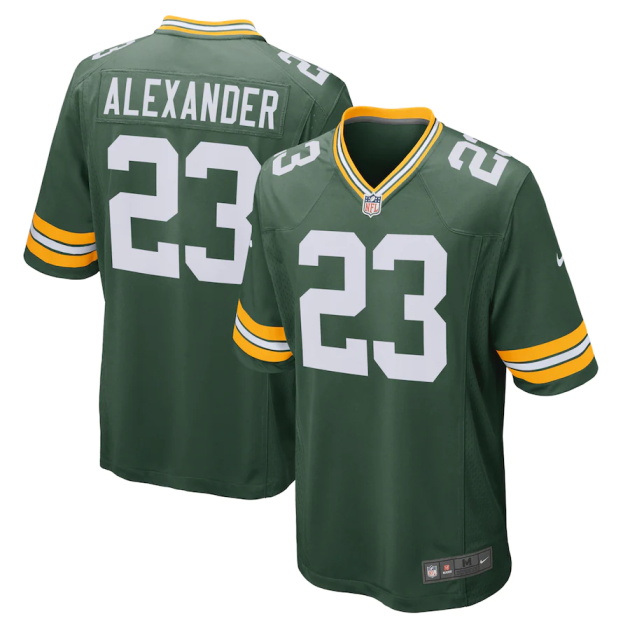 mens nike jaire alexander green green bay packers game team jersey